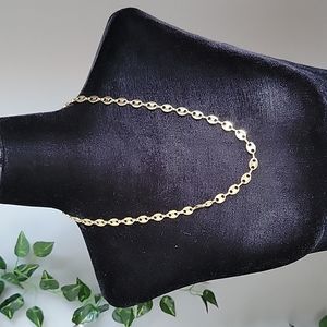 Vintage 14KGP Button Chain Necklace